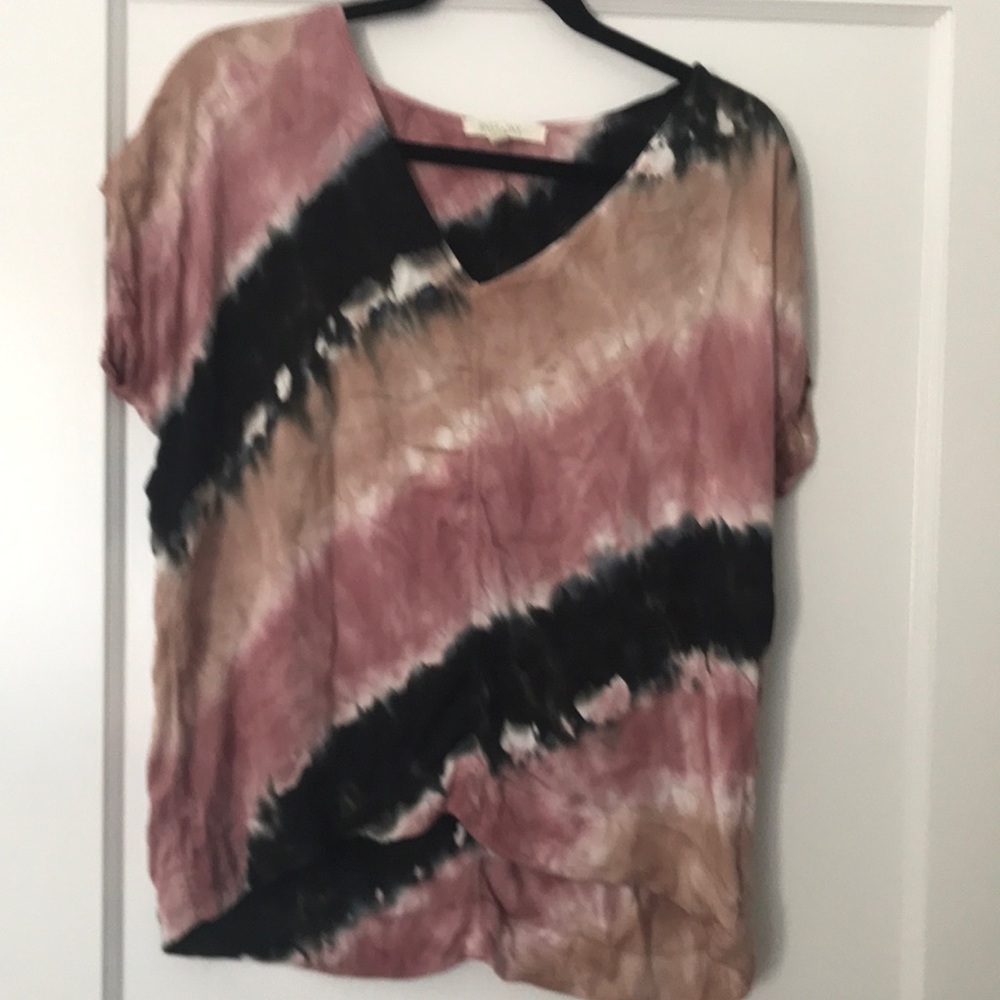 River + sky tie dye top xs